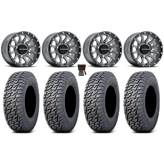 Raceline Trophy 15" Wheels Grey 33" Daemon Tires Sportsman RZR Ranger