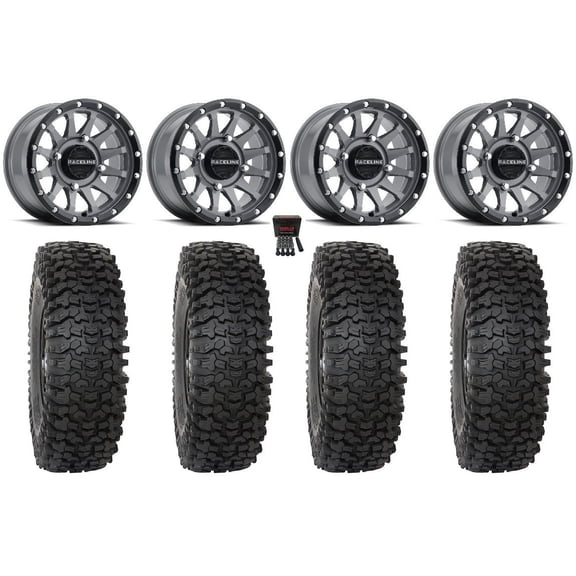 Raceline Trophy 15" Wheels Grey 35" RC500 Tires Can-Am Maverick X3 / Honda Pioneer 1000 / Talon