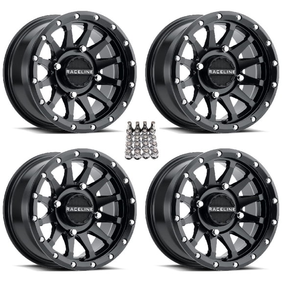 Raceline Trophy ATV Wheels +38mm Black 14" Sportsman 550 850 1000