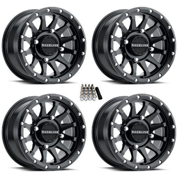 Raceline Trophy UTV Wheels/Rims Black 14" Yamaha Viking Wolverine YXZ1000R CFMoto ZForce 950 UForce 1000