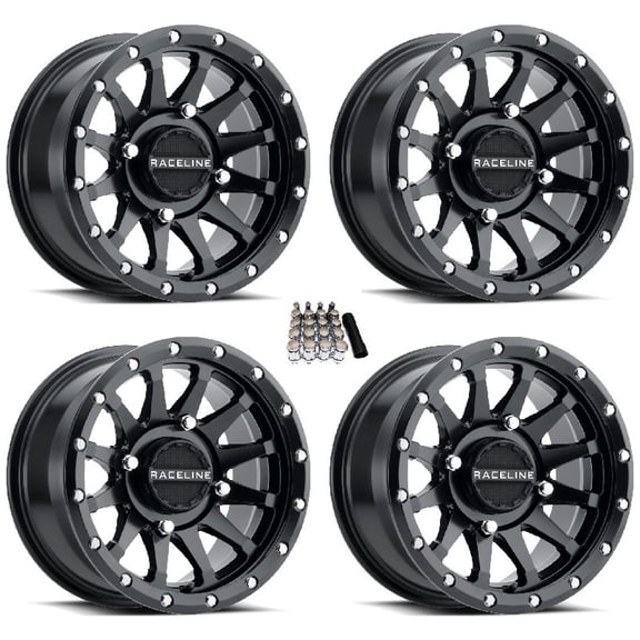 Raceline Trophy UTV Wheels/Rims Black 15x6 Can-Am Maverick X3 / Honda Pioneer 1000