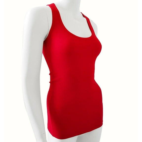 Racer Back Stretchy Muscle Shirt Solid Plain Cotton Spandex Fitted Tank Top