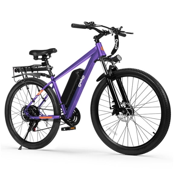 Racer Electric Bicycle for Adults, 21-Speed Mountain Ebike with 1200W 28MPH Brushless Motor, 48V10.4Ah Removable Battery, 27.5X2.1 Tire Step Over E-MTB, Purple with Fender & Rear Rack