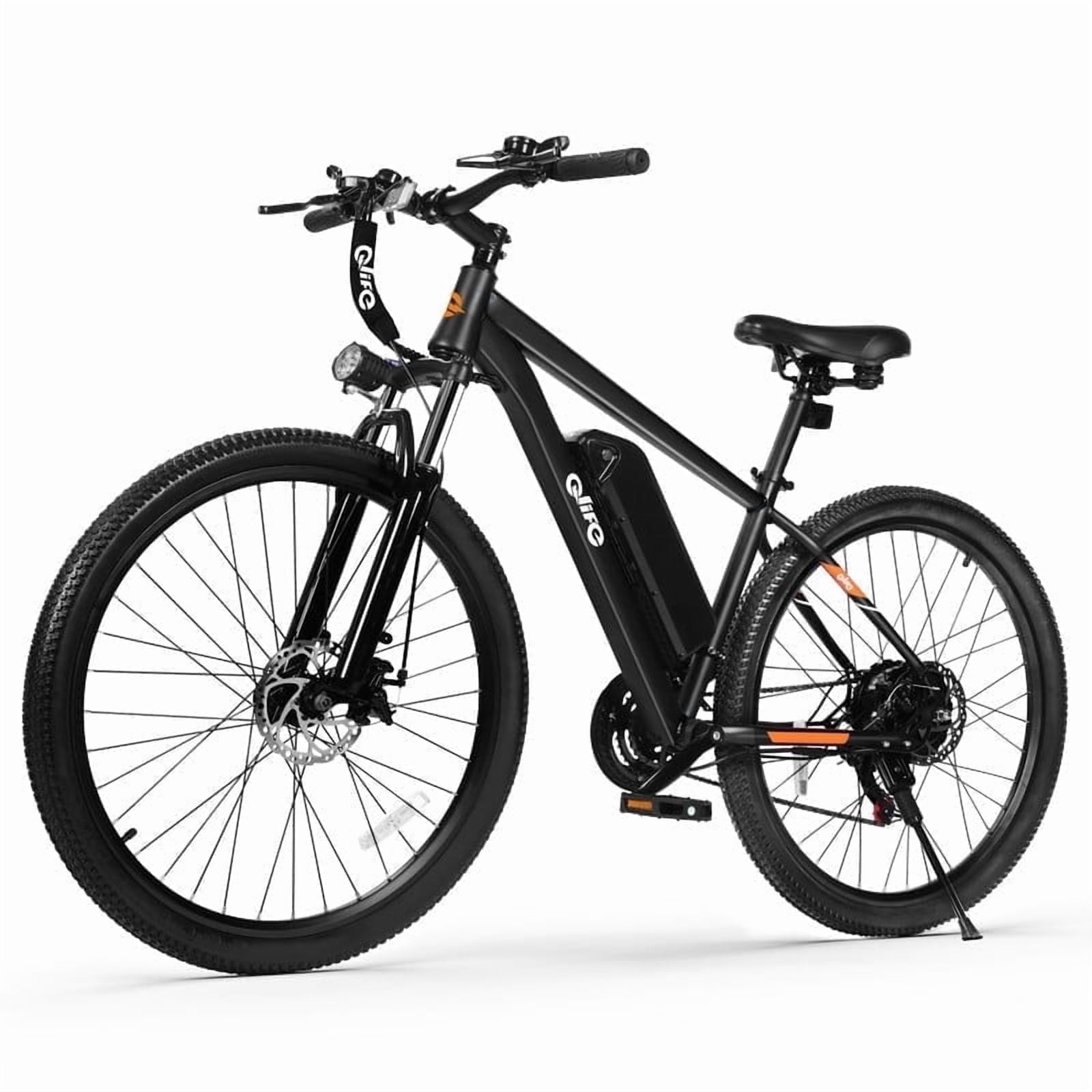 Racer Electric Bicycle for Adults, 21-Speed Mountain Ebike with Peak 1200W 28MPH Brushless Motor, 48V10.4Ah, 27.5X2.1 Tire Step Over E-MTB,Black