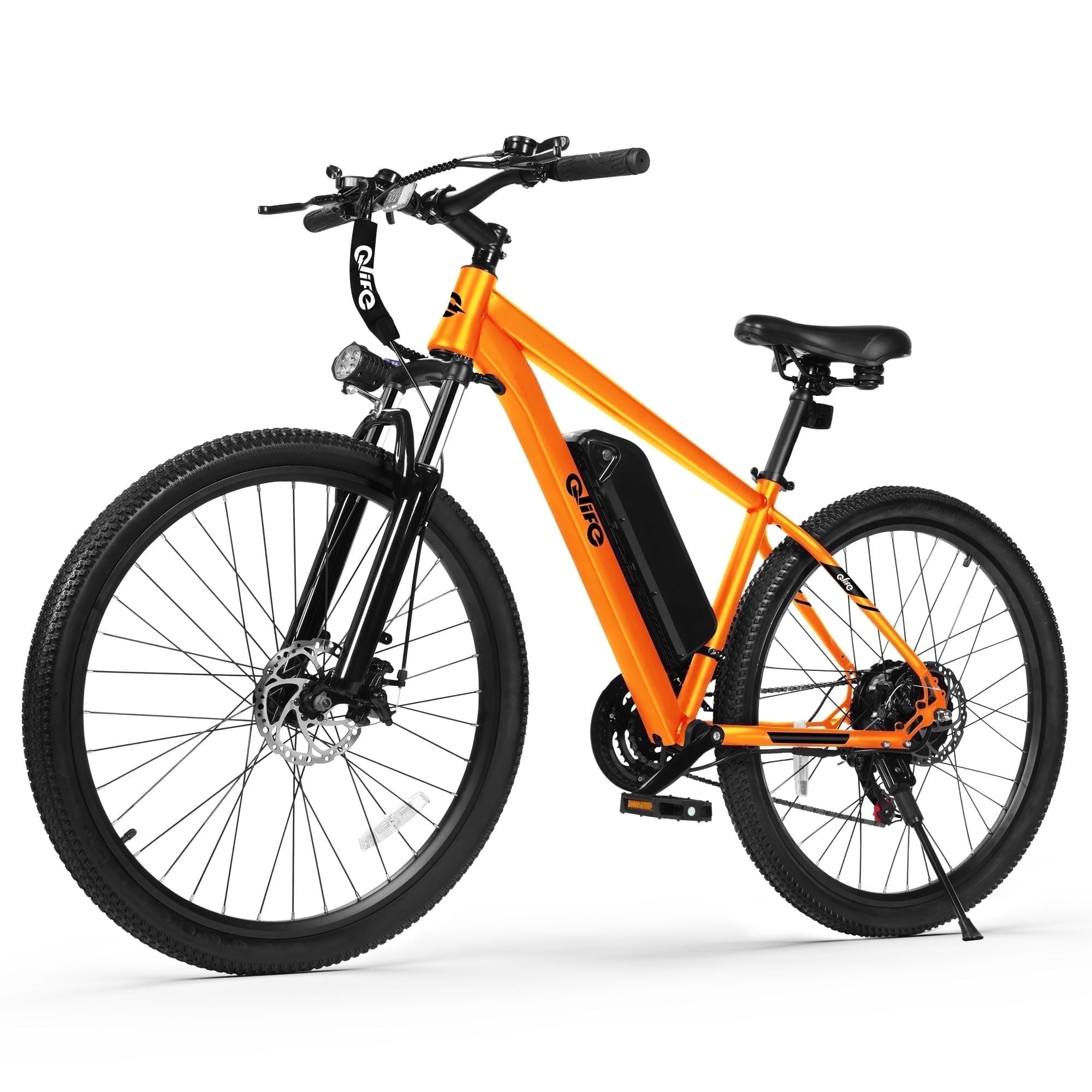 Qlife Racer Electric Bicycle for Adults, 21-Speed Mountain Ebike with Peak 1200W 28MPH Brushless Motor, 48V10.4Ah, 27.5X2.1 Tire,Orange