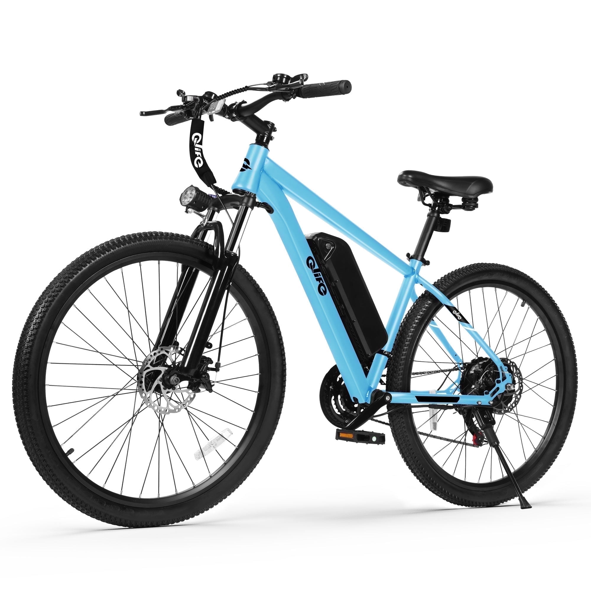Qlife Racer Electric Bicycle for Adults, 21-Speed Mountain Ebike with Peak 1200W 28MPH Brushless Motor, 48V10.4Ah, 27.5X2.1 Tire,Blue