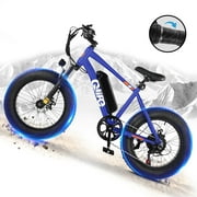 Qlife Racer Fat Tire Electric Bicycle for Adults,28MPH Mountain Ebike with Peak 1200W Brushless Motor, Removable Battery, 20X4.0 Tire Step Over E-MTB with 7-Speed UL2849 Certified Navy