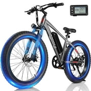 Qlife Racer Plus Adult Electric Bicycle, Electric Bike for Adults Peak 1000WMotor Up to 20MPH, 4.0 Fat Tire Electric Mountain Bike with 48V 13AH Battery, 7 Speed UL2849（Gray)