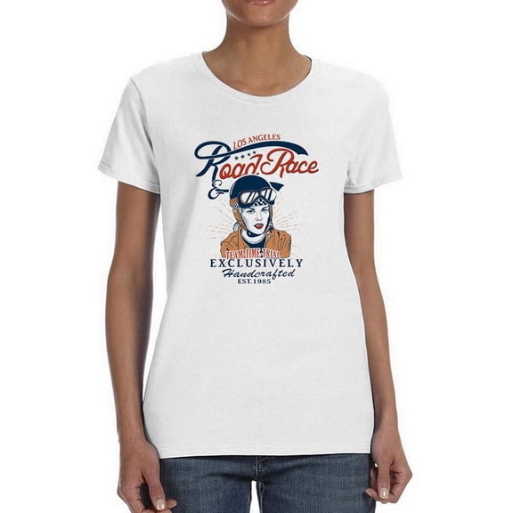 Racer Woman Road Race Art Shaped T-Shirt Women -Image by Shutterstock, Female 3X-Large