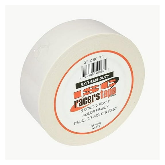 Racer's Tape - Extreme Duty Duct Tape 2in x 30yds White - Heavy Duty, High Tensile Strength, Clean Release - 100/200 MPH Tape for Motorsports & Repairs