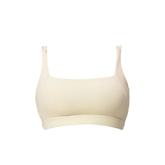 Racerback Athletic Sports Bra High Support Stretch Fit Top Gym Running Training Sports Bra Square Neck Bralette Supportive Unlined No Underwire Wireless Padded Yoga Workout Bra Tops Light Yellow Xl
