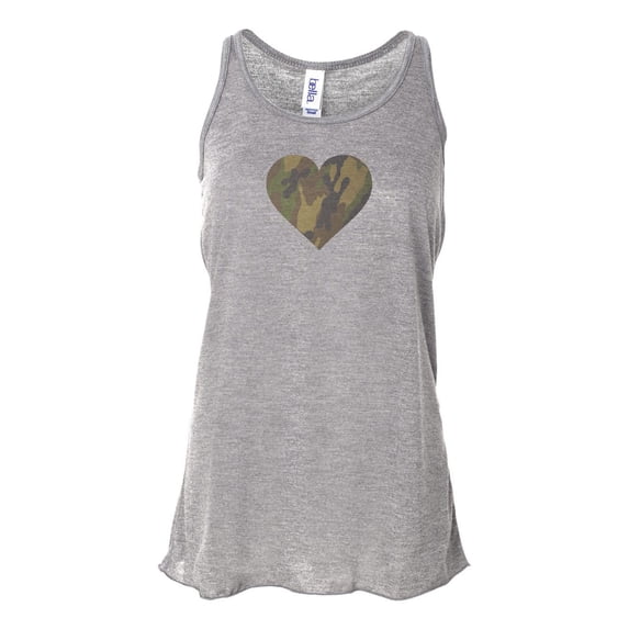 "Racerback, Camo Heart, Camo Tank Top, I Love Camo, Fit, Workout Clothes, Soft Bella Canvas, Sublimation, Gift For Her, Racerback Tank Top, Athletic Grey, LARGE"