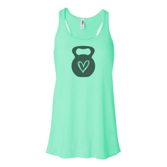 "Racerback, Dumbbell Heart, Crossfit Tank Top, Workout Tank, Soft Bella Canvas, Sublimation, Workout Shirt, Women's Tank, Racerback Tank Top, Mint , SMALL"