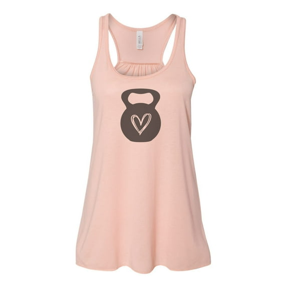 "Racerback, Dumbbell Heart, Crossfit Tank Top, Workout Tank, Soft Bella Canvas, Sublimation, Workout Shirt, Women's Tank, Racerback Tank Top, Peach, LARGE"