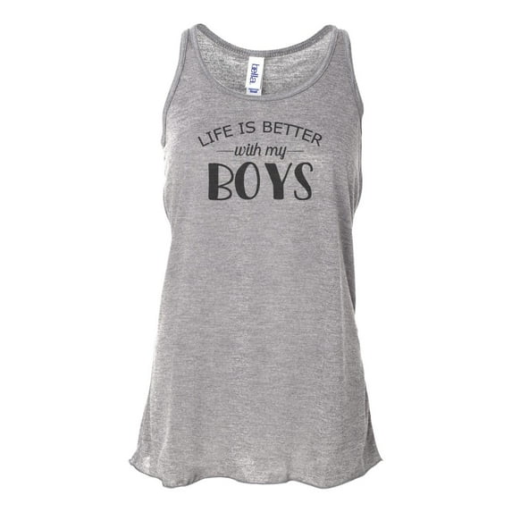 "Racerback, Life Is Better With My Boys, Boy Mom, Bella Canvas, Sublimation, Mom Tank Top, Boy Mom Tank, Gift For Mom, Mom Shirt, Momma Tee, Athletic Grey, MEDIUM"