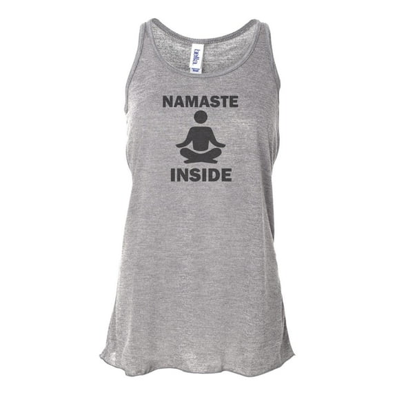 "Racerback, Namaste Inside, Yoga Racerback, Soft Bella Tank, Sublimation, Funny Tanks, Gift For Her, Workout Top, Yogi Tank, Racerback Tank, Athletic Grey, SMALL"