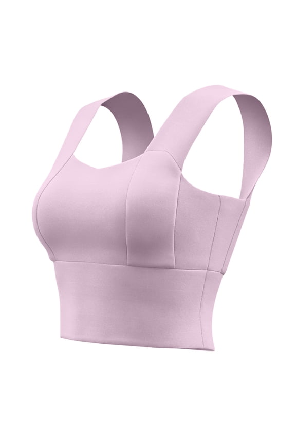 Racerback Sports Bra Plus Size Underwear Plus Size Wireless Seamless Crop Yoga Bra Top Bra for Women Chafe Free Yoga 4 Way Stretch Sweat Wicking Sports Bra