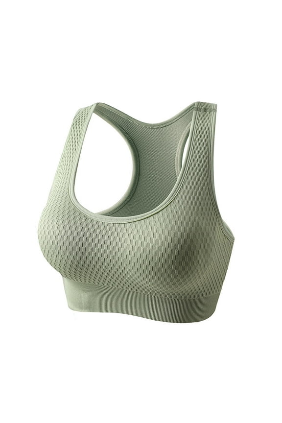 Racerback Sports Bras for Women Medium Support Padded Wirefree Bra Women's Seamless Sports Wireless Push-Up T-Shirt Bra