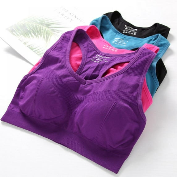 Racerback Sports Bras for Women- Padded Seamless High Impact Support Shockproof for Yoga Gym Workout Fitness