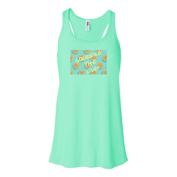 "Racerback, Squeeze The Day, Citrus Lover, Tank Top, Soft Bella Tank Top, Women's Racerback, Gift For Her, Funny Tank Top, Lemon, Lime, Mint , LARGE"