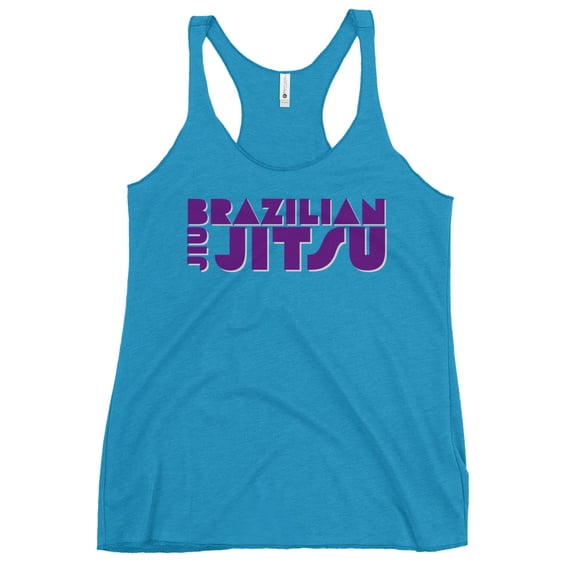 Racerback Tank Top BJJ Purple (Vintage Turquoise, L)