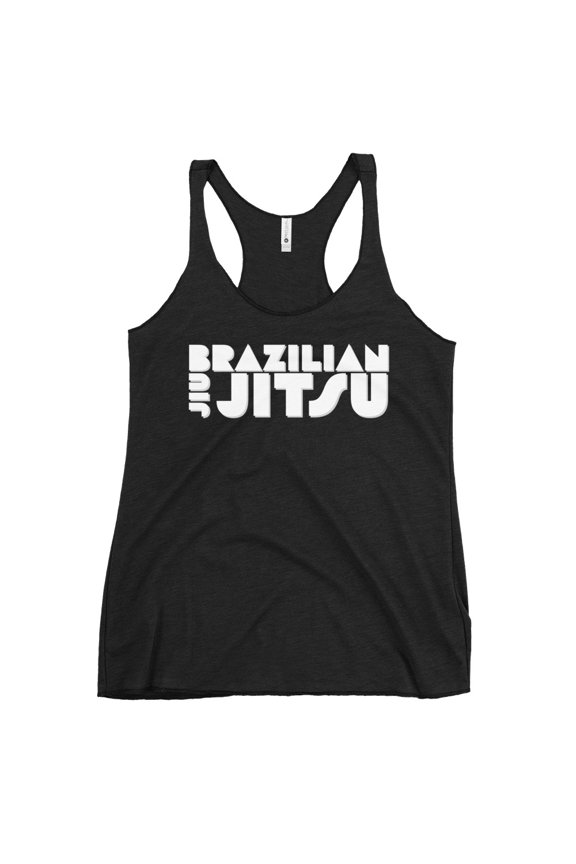 Racerback Tank Top BJJ White (Vintage Black, L)