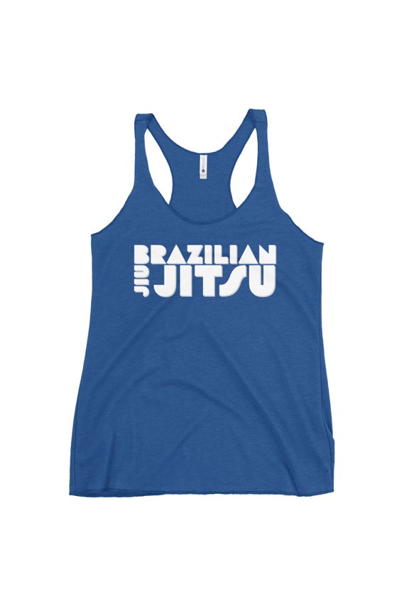 Racerback Tank Top BJJ White (Vintage Royal, XL)