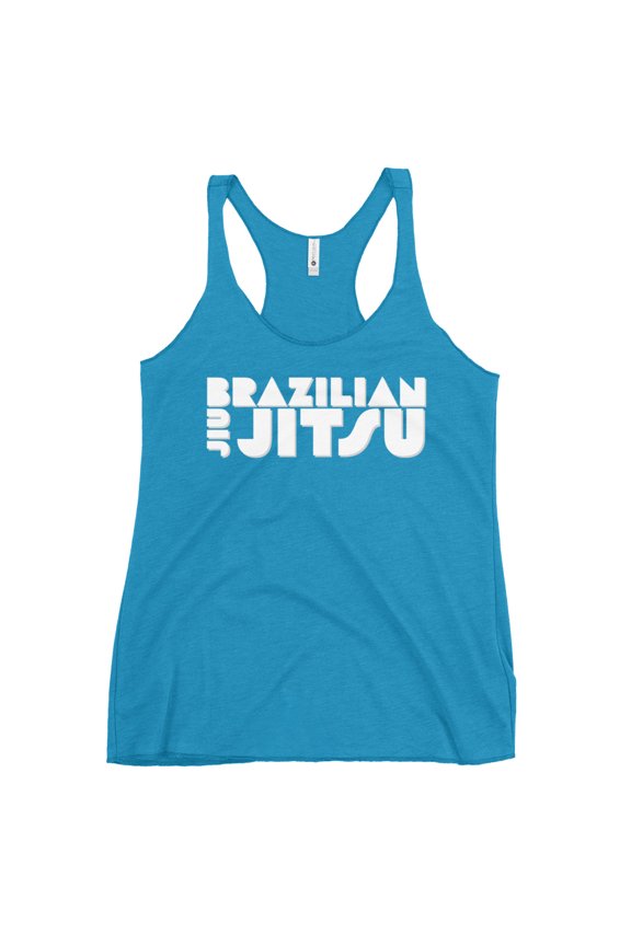 Racerback Tank Top BJJ White (Vintage Turquoise, L)