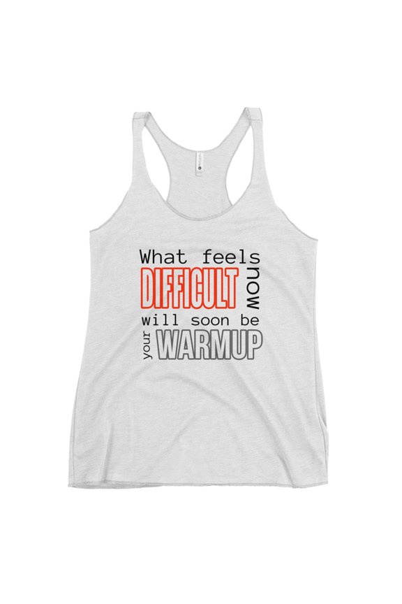 Racerback Tank Top Comeback (Heather White, XL)