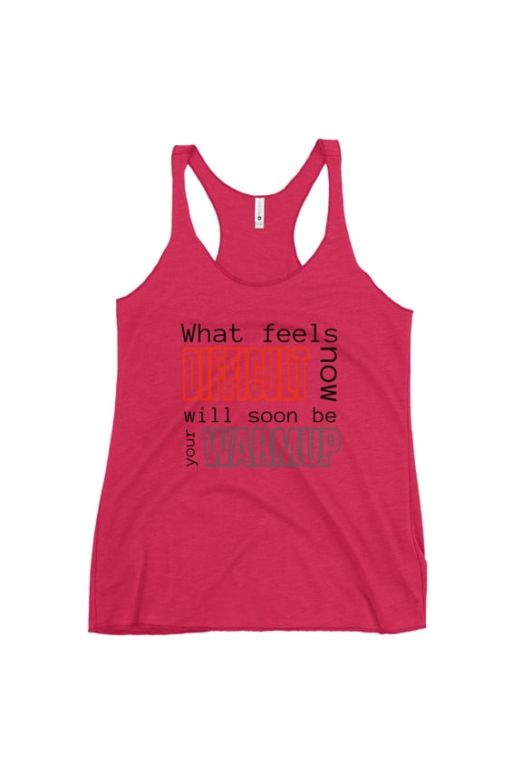 Racerback Tank Top Comeback (Vintage Shocking Pink, L)