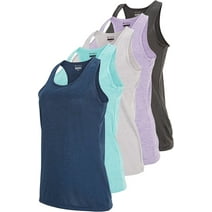Racerback Tank Top for Women  Athletic Active Yoga Womens Workout Gym Tops 5 Pack Small, Set B