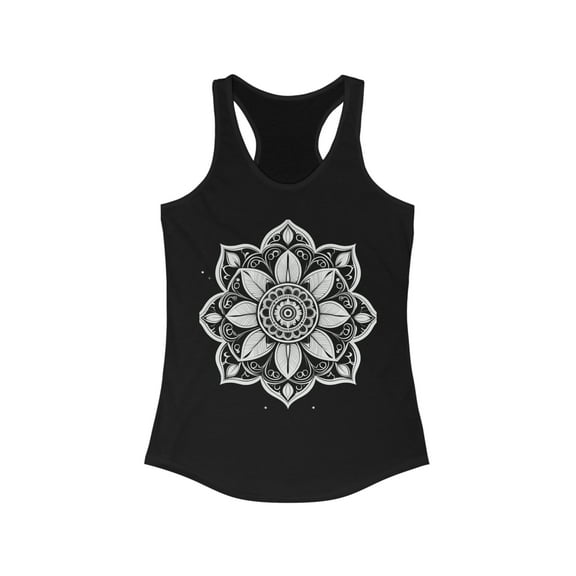 Racerback Tank Top for Women with Intricate Mandala Print - 4 Color Options