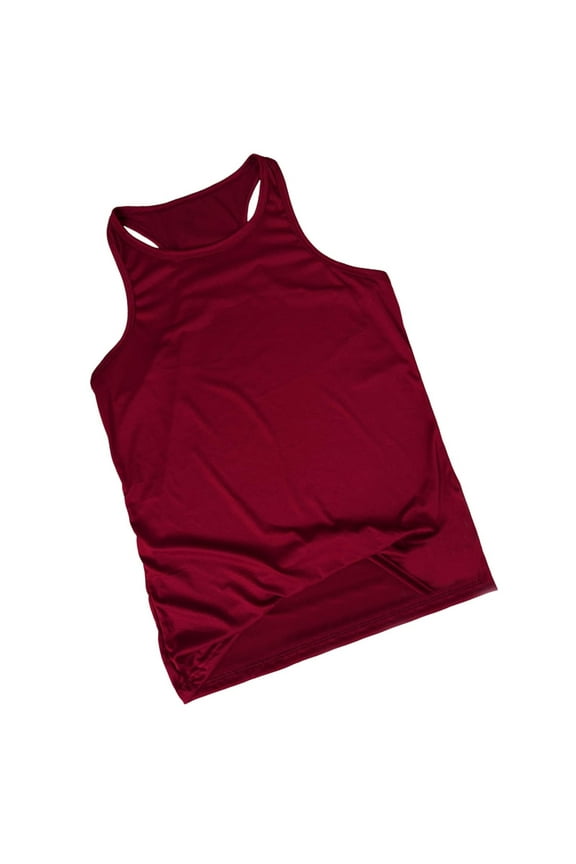 Racerback Tank Tops Mens Athletic Quick Dry Running Gym Sleeveless Shirts Casual Workout Slimming Tanks Tees(Wine 2XL)
