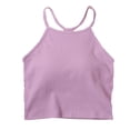 thumbnail image 1 of Racerback Tank Tops Women Spaghetti Strap Sleeveless Crop Tops Ribbed Knit Cropped Summer Tanks for Casual Daily Wear Purples, 1 of 6