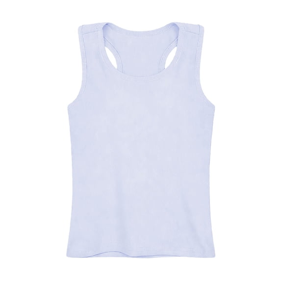Racerback Tank Tops for Girls Sleeveless Athletic Workout Undershirt Crewneck Slim Fit Tops Gymnastics Dance Tees