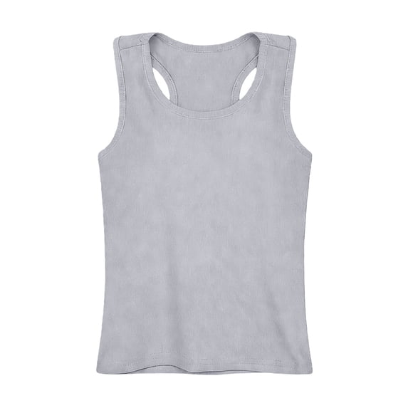 Racerback Tank Tops for Girls Sleeveless Athletic Workout Undershirt Crewneck Slim Fit Tops Gymnastics Dance Tees