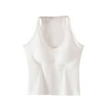 thumbnail image 1 of Racerback Tank Tops for Women Built in Bra Sleeveless Crop Top Deep V Neck Stretchy Slim Fitted Undershirts, 1 of 6