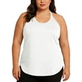 thumbnail image 1 of Racerback Tank Tops for Women Round Neck Sleeveless Vest Curved Hem Yoga Sports Tops Plus Size T-Shirts Summer Casual Loose Tees, 1 of 5
