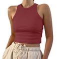 thumbnail image 1 of Racerback Tank Tops for Women Sleeveless Shirts High Neck Workout Tank Tops Razor Back Tanks Women Yoga Shirts for Women Workout Tank Tops Red L, 1 of 7