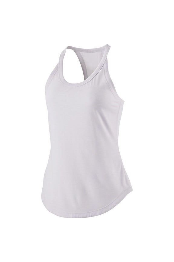 Racerback Tank Tops with Pleats Womens Sleeveless Scoop Neck Workout Yoga Shirts Athletic Running Gym Tees (L, White)