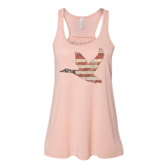 Racerback, Waterfowl Tank Top, Duck Hunting Tank, American Duck, Unisex Fit, Waterfowl Hunting, Hunting Tank, Gift For Her, Patriotic Tank Top, USA Tank, Peach, EXTRA SMALL