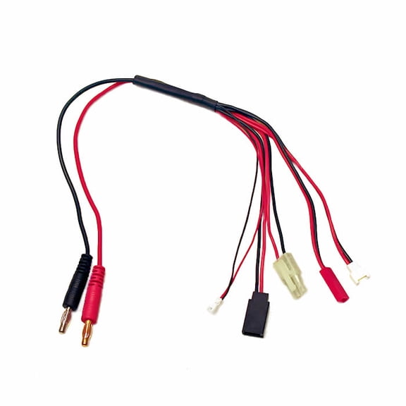 Racers Edge 1625 5-Function Mini/Micro Charge Adapter to Male 4mm Bullets-300mm