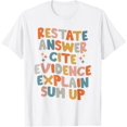 thumbnail image 1 of Races Writing Strategy Funny Text Evidence English Teacher T-Shirt men and women can wear, black, white, gifts, 1 of 4