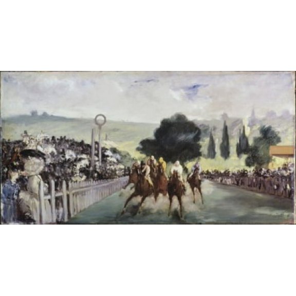 Races at Longchamp , 1866, Edouard Manet (1832-1883 French), Oil on canvas, Art Institute of Chicago, Illinois, USA Poster Print (18 x 24)