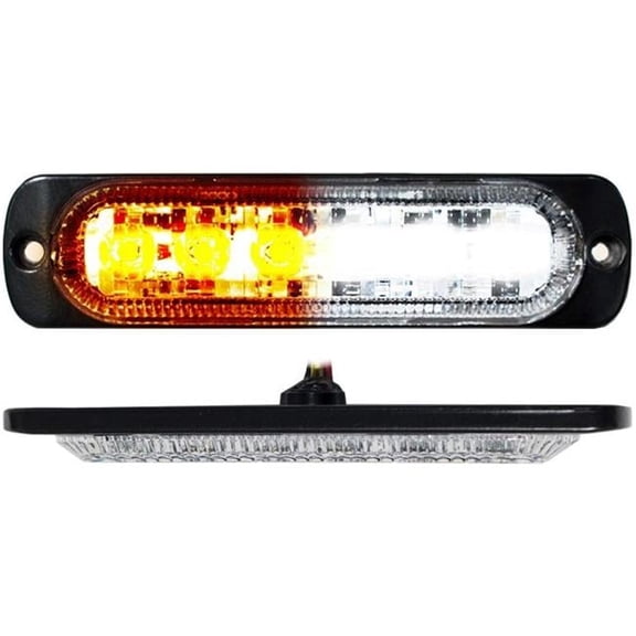 Racesport 6 LED Strobe Switchback Slim Flush Mount Strobe Light, White & Amber
