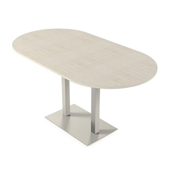 Racetrack Bistro Height Meeting Table Double Metal Base 46x72 Bar Table