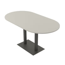 Racetrack Bistro Height Meeting Table Double Metal Base 46x72 Bar Table