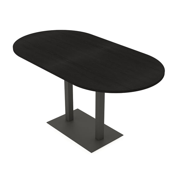 Racetrack Bistro Height Meeting Table T-Shaped Metal Base 46x84 Bar Table