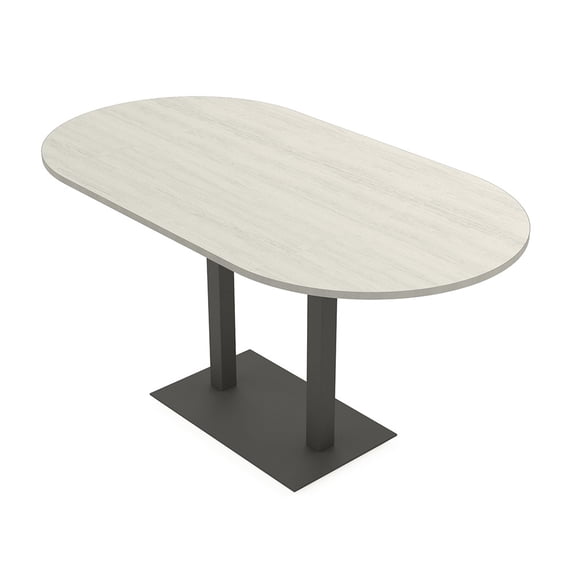 Racetrack Bistro Height Meeting Table T-Shaped Metal Base 46x84 Bar Table