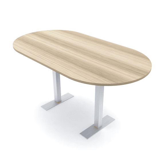 Racetrack Bistro Height Meeting Table T-Shaped Metal Base 46x84 Bar Table